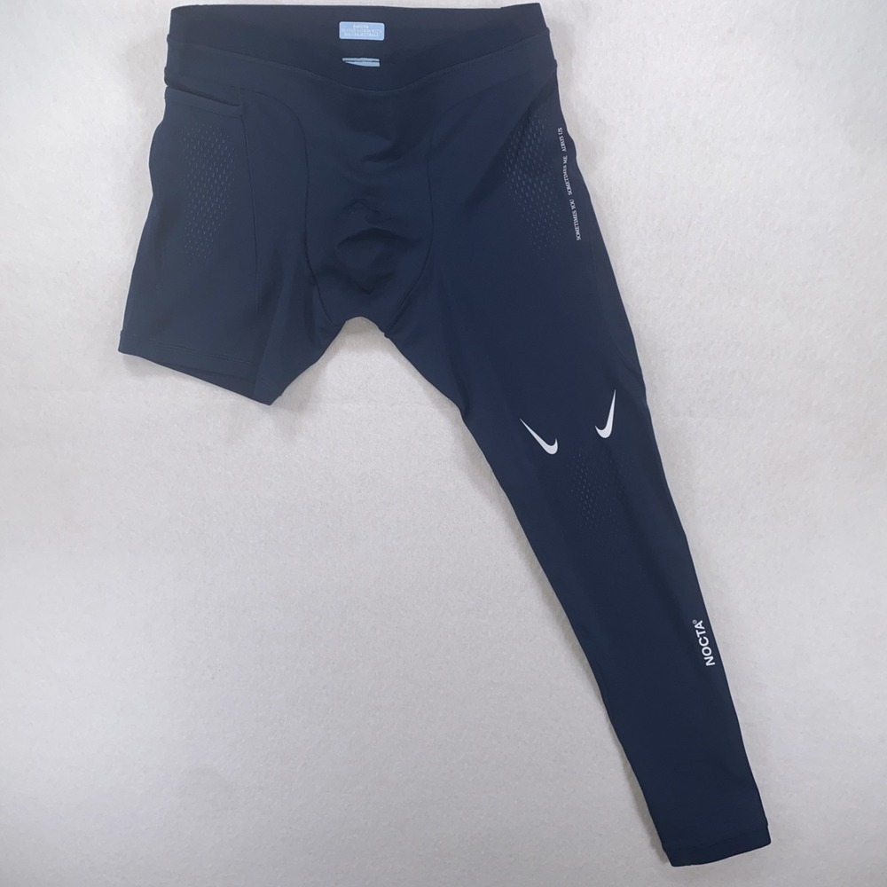New Nike x NOCTA NRG Left Leg Basketball Compression- Navy- Medium NWT C59